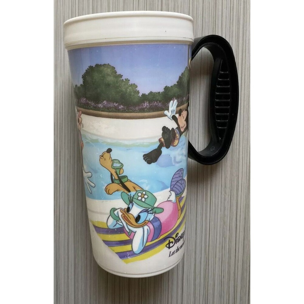 Walt Disney World Resort Whirley Travel Hot Cold Mug Minnie Mickey Pluto Goofy